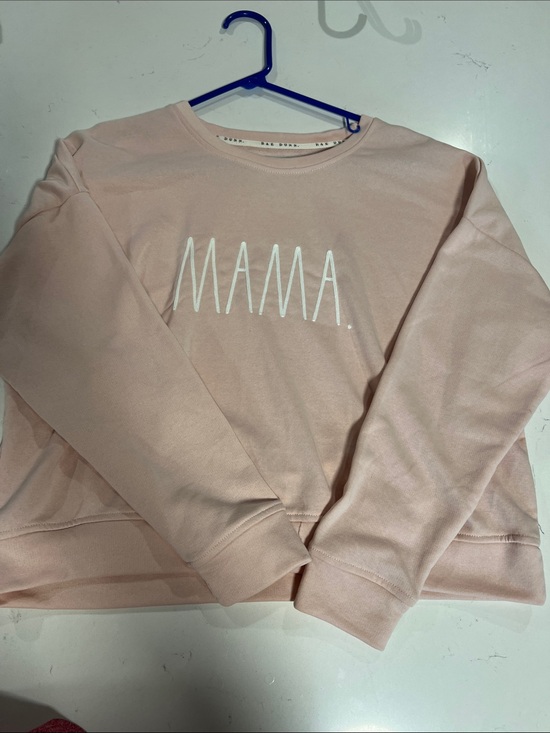 Rae Dunn Sweaters - Rae Dunn MAMA Crewneck Sweatshirt - Pale Pink with White Lettering